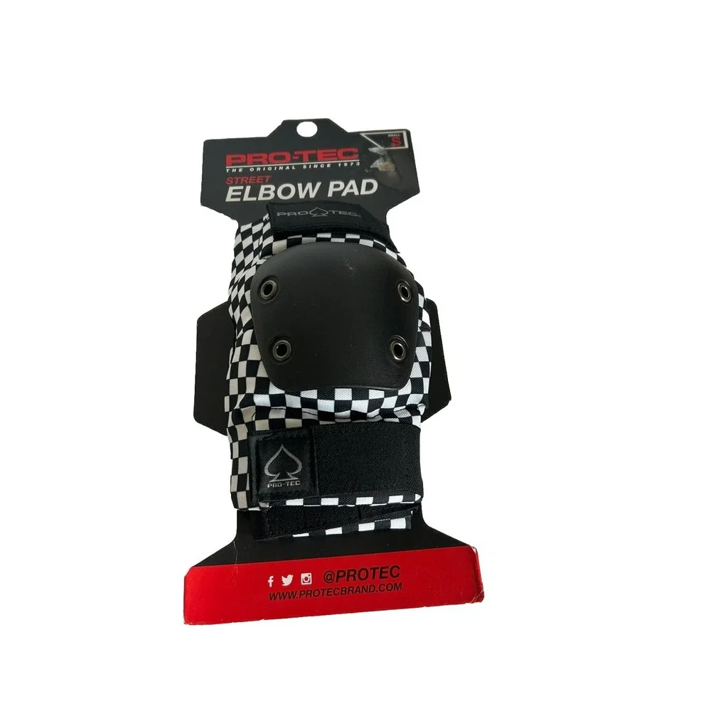 Pro-Tec Elbow Pads Size Small Black White Checkered Skateboard Bike Protec